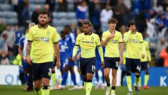 Dejected Southampton players