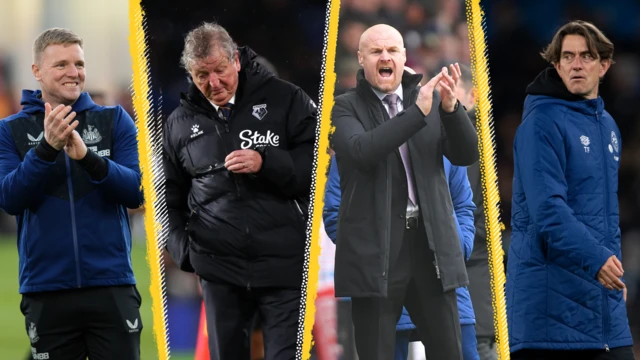 Eddie Howe, Roy Hodgson, Sean Dyche and Thomas Frank