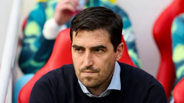 Head Coach Andoni Iraola of Bournemouth during the Premier League match between Liverpool and Bournemouth at Anfield