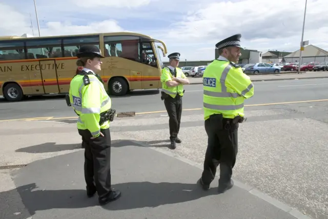 Supporters buses