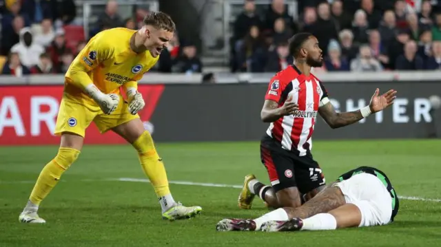 Ivan Toney looks dejected