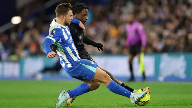 Two players challenge for a ball when Brighton host Sunderland