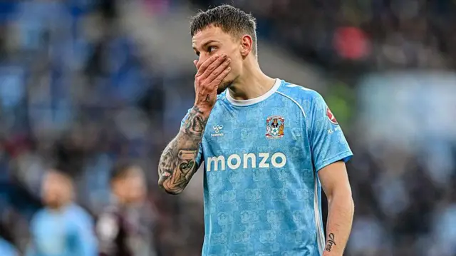 Luke Woolfenden in action during Coventry's game against Swansea on Boxing Day