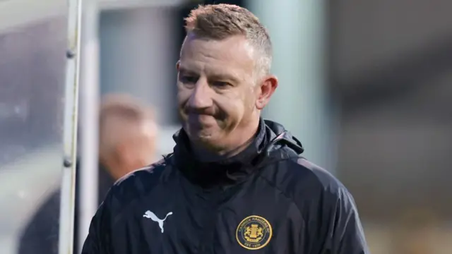 Carrick Rangers boss Stuart King shows his frustration during Friday's Irish Premiership game at Taylors Avenue