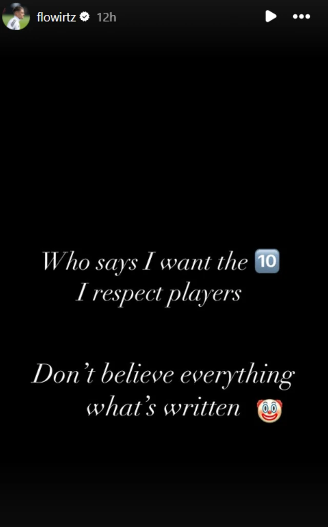Florian Wirtz's Instagram story