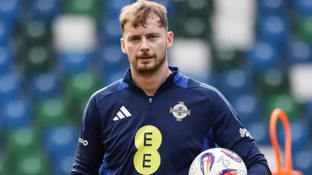 Conor Hazard trains with Northern Ireland