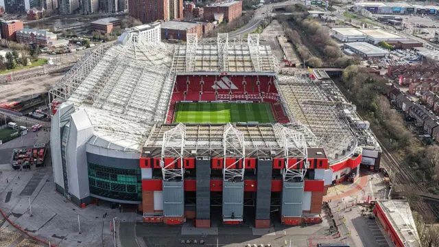 General view of Old Trafford from above