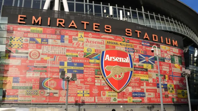 General view of outside Emirates Stadium, home of Arsenal