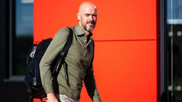 Erik ten Hag arrives at Carrington 