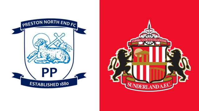 Preston North End and Sunderland's club badges