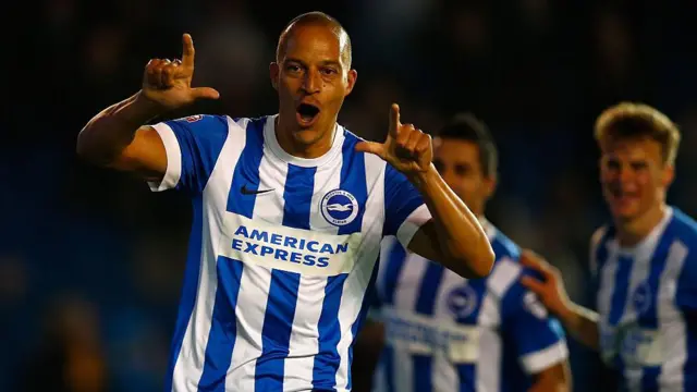 Bobby Zamora celebrates scoring for Brighton