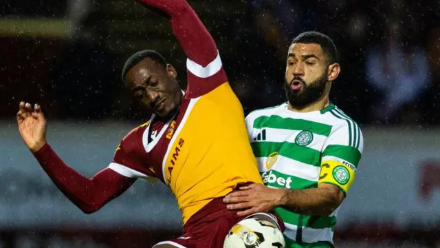 Motherwell's Zach Robinson and Cameron Carter-Vickers in action