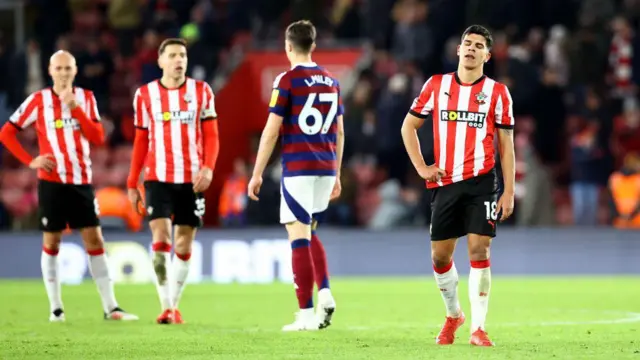 Southampton players look dejected