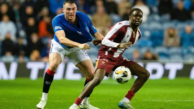 Rangers' John Souttar (left) in action against St Johnstone