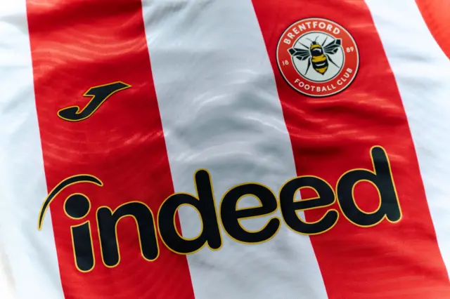 Brentford shirt with Indeed sponsor