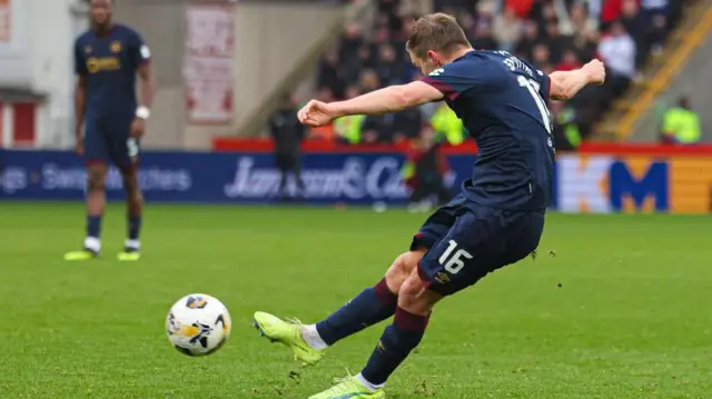 Blair Spittal fired Hearts into a 2-1 lead at Pittodrie