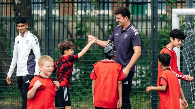 Harry Maguire at a Manchester United Foundation event in Stretford