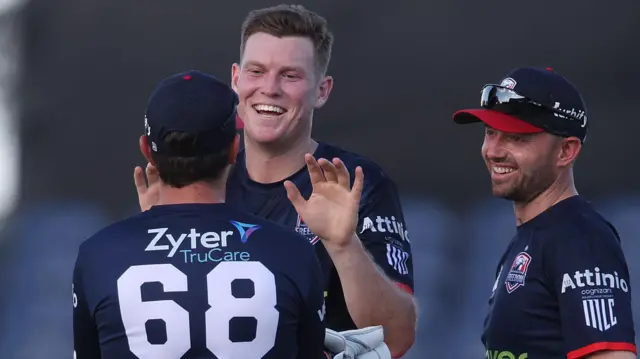 Mitchell Owen of Washington Freedom celebrates a wicket