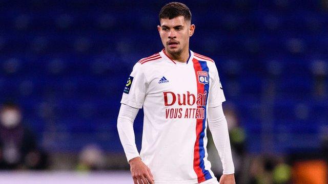 Bruno Guimaraes on pitch for Lyon