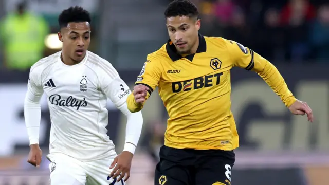 Joao Gomes playing against Nottingham Forest