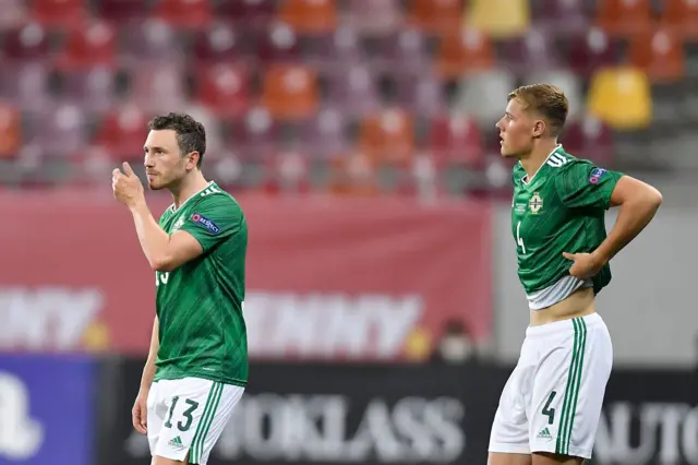 Corry Evans and Dan Ballard playing for Northern Ireland