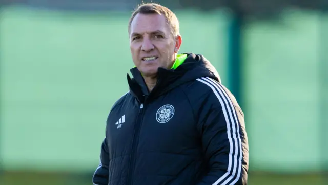 Brendan Rodgers in training ahead of their Champions League match with Aston Villa