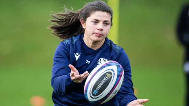 Scotland centre Lisa Thomson is joined by some familiar faces at her new club