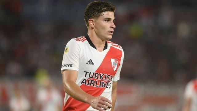 Julian Alvarez on the pitch for River Plate