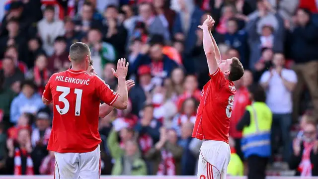 Elliot Anderson of Nottingham Forest celebrates after scoring