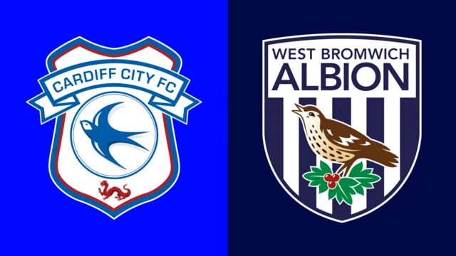 Side-by-side of Cardiff City and West Bromwich Albion club badges
