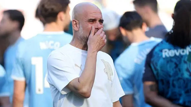 An emotional Pep Guardiola