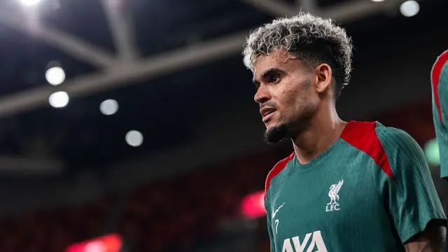 Luis Diaz during a Liverpool pre-season training session