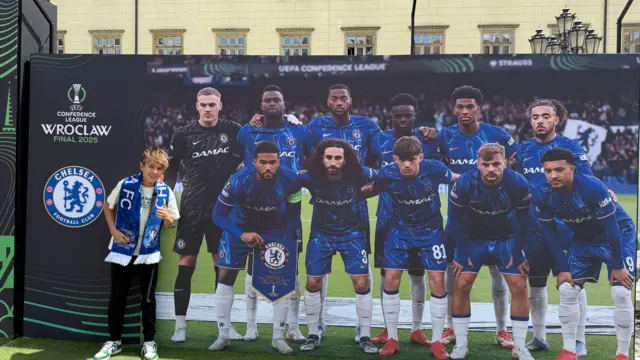 A Chelsea fan in Wroclaw for the Conference League final