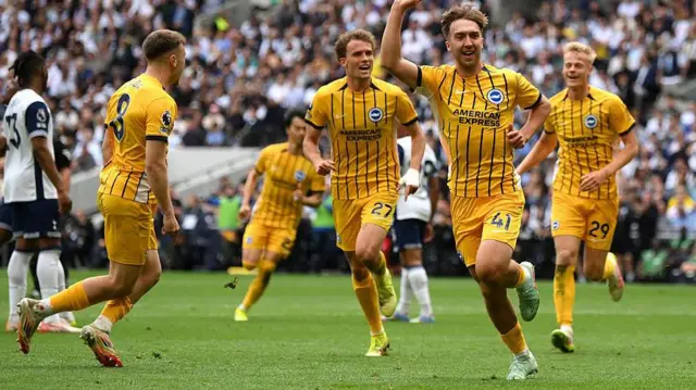Jack Hinshelwood, celebrating scoring on the last day of the Premier League