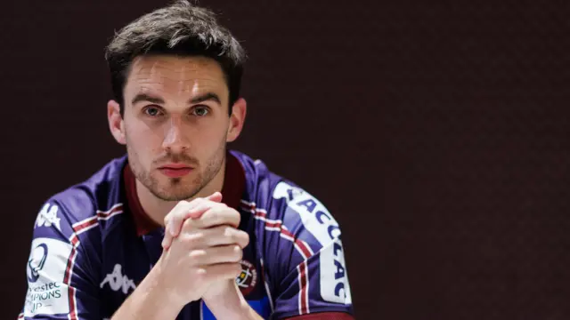 Joey Carbery posing at the Champions Cup launch in Cardiff