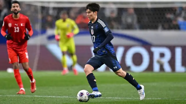 Ao Tanaka in action for Japan against Bahrain