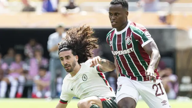 Jhon Arias playing for Fluminense against Chelsea 