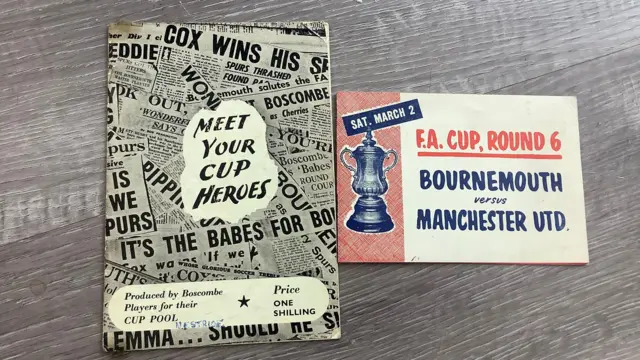 An image of a Bournemouth programme for FA Cup round six, Bournemouth v Manchester United