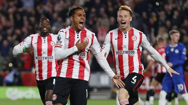 Brentford celebration against Chelsea