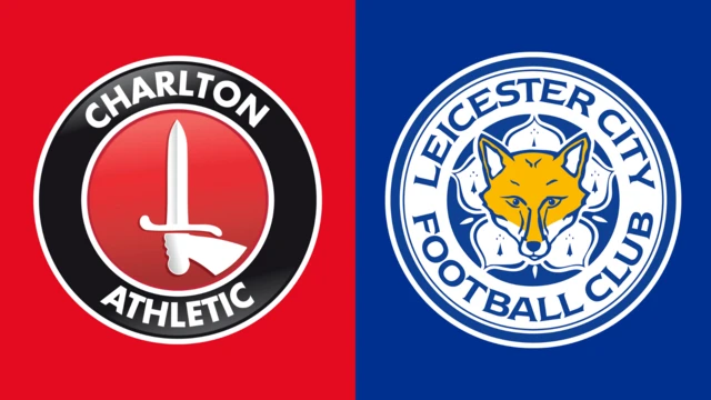 Side-by-side of Charlton Athletic and Leicester City club badges