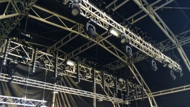 Lighting rig of Godiva Festival stage