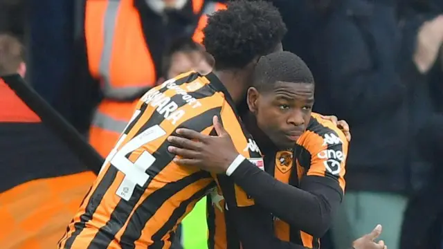 Eliot Matazo celebrates his goal against Stoke