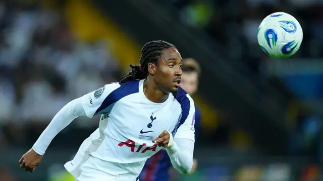 Djed Spence for Tottenham against Paris Saint-Germain