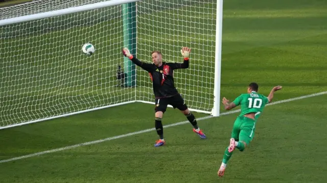 Ireland's Adam Idah scores