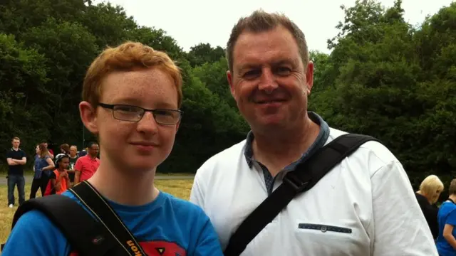 Simon and Brendan Ryan queuing for Godiva Festival