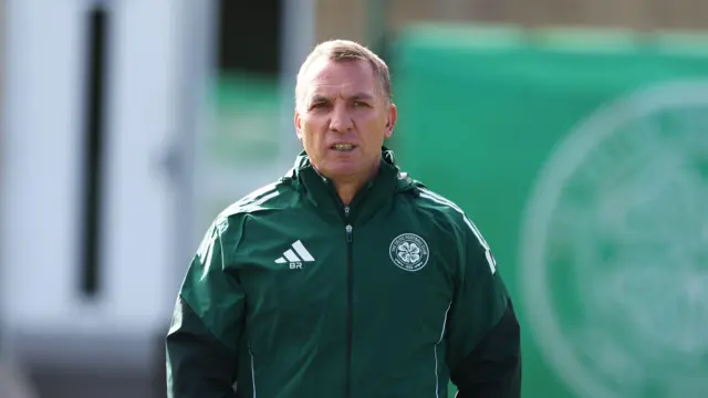 Celtic manager Brendan Rodgers in training