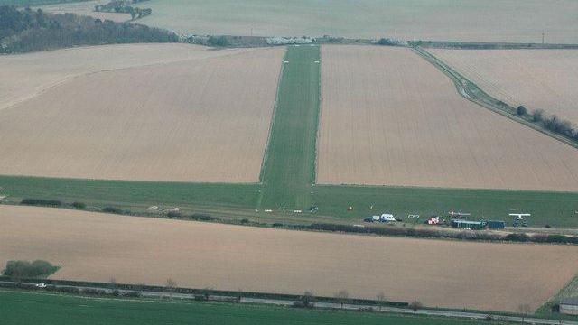 An aerial view of Northrepps Airfield