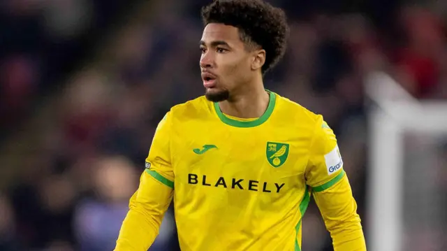 Norwich City's Elliot Myles during the warm-up before a game at Carrow Road