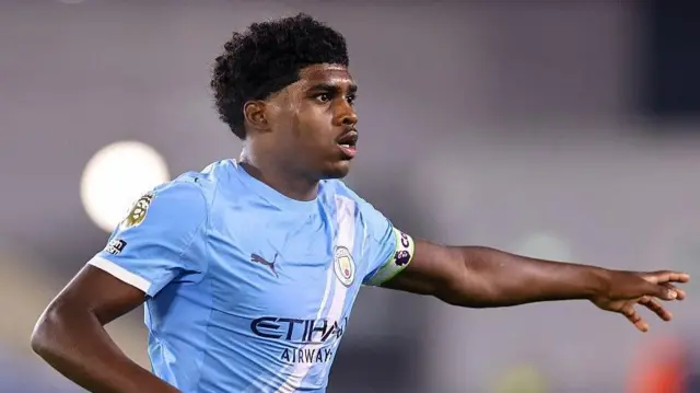 Jaden Heskey playing for Manchester City 