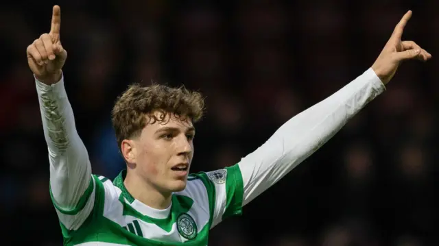 Celtic's Arne Engels during a William Hill Premiership match between Motherwell and Celtic at Fir Park